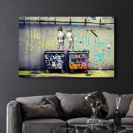 Wallity Pintura Decorativa de Vidrio Templado Multicolor 46 x 72 cm